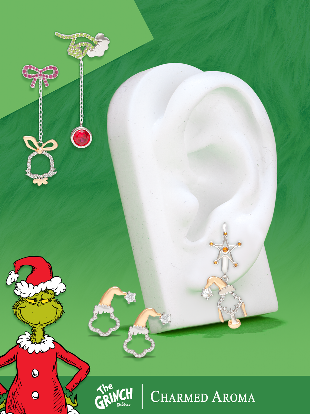 Dr Seuss. The Grinch™ Mug Candle - Grinch Earring Collection