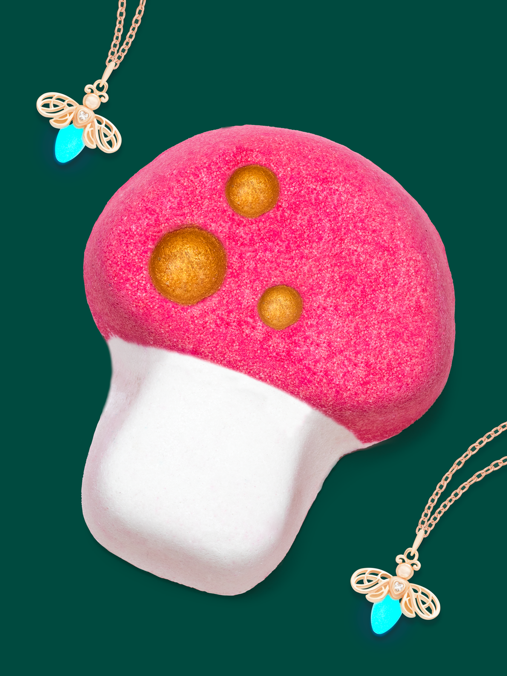 Magic Mushroom Bath Bomb - Glow-in-the-Dark Firefly Necklace Collection