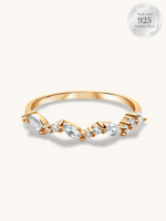 Duo Cluster Half Eternity Ring