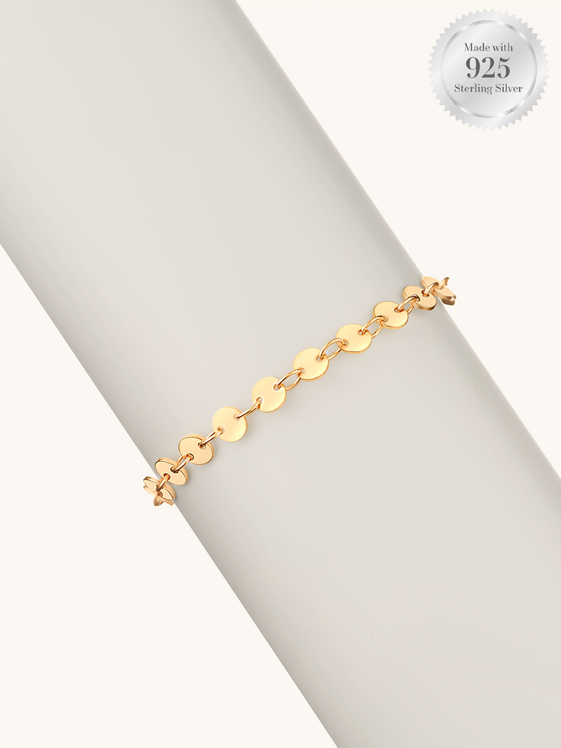 Dainty Gold Disc Bracelet