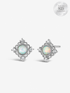 Vintage Opal Halo Stud Earrings