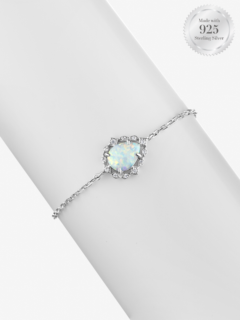 Pear Opal Halo Bracelet