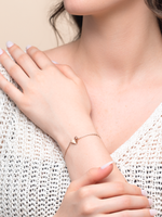 Dainty Folded Heart Two Tone Bracelet