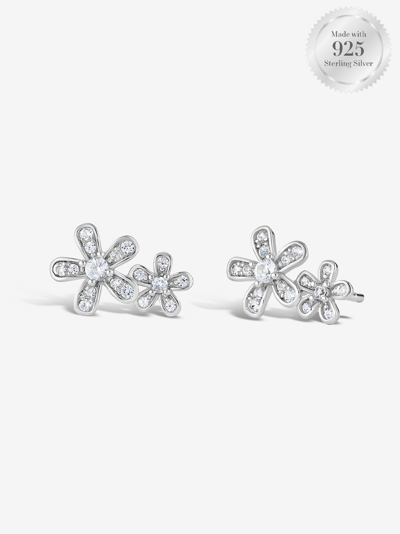 Dancing Daisies Flower Stud Earrings